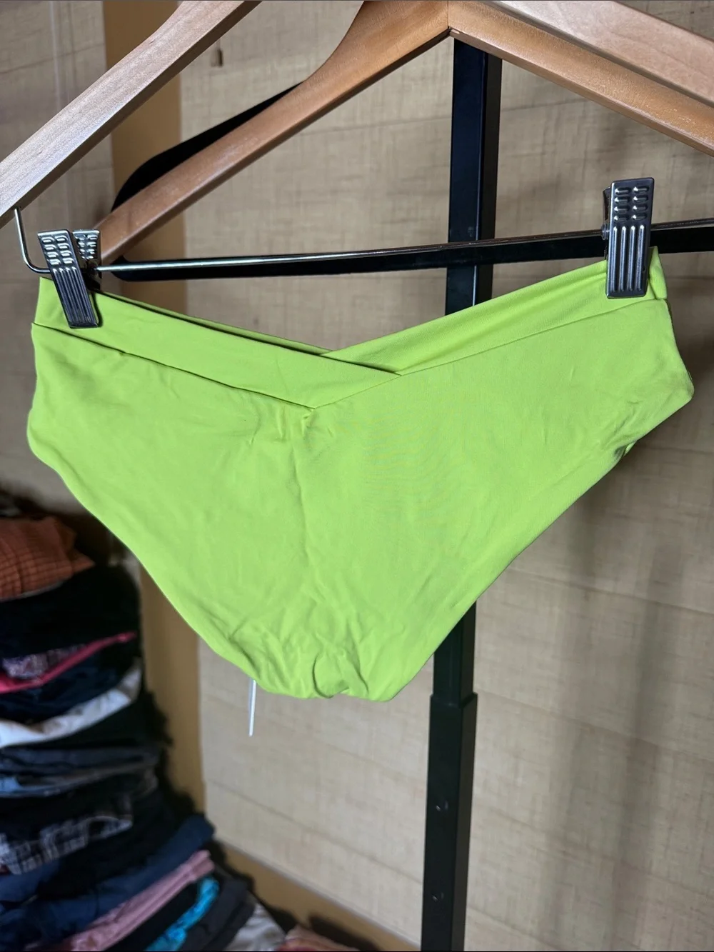 NWT L*Space Pratt V-Waist Bikini Bottom Kiwi Lime Green Size Small